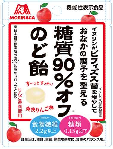 糖質90％オフのど飴<爽快りんご味>